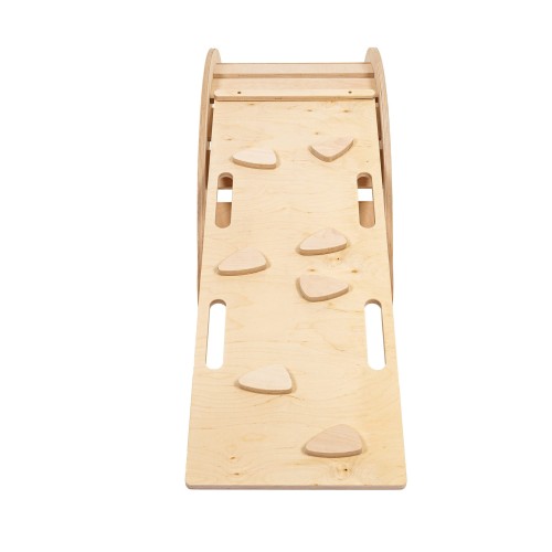 Medium Dream Rocker Naturalne Drewno & Drabinka z Szarą Poduszką