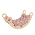 Large Dream Rocker Naturalne Drewno z Różową Poduszką