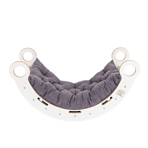 Small Dream Rocker Białe Drewno z Szarą Poduszką