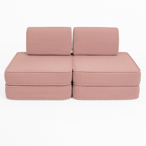 Sofa Modułowa dla Dziecka Basic - 4 Elementy | Aesthetic Pudrowy róż