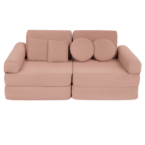 Sofa Modułowa dla Dziecka Plus - 10 Elementów | Aesthetic Pudrowy róż