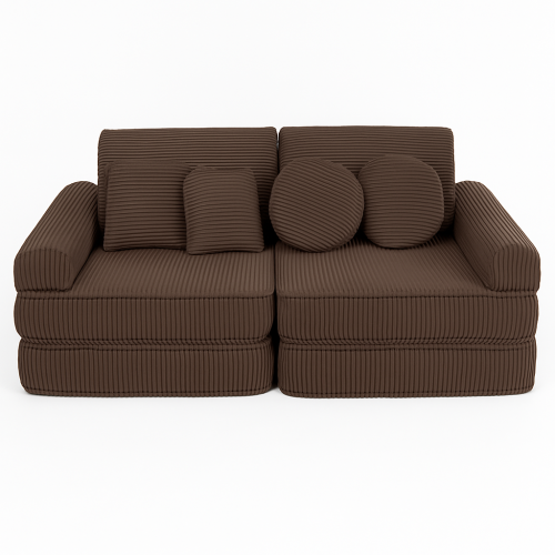 Sofa Modułowa dla Dziecka Plus - 10 Elementów | Aesthetic Brązowy