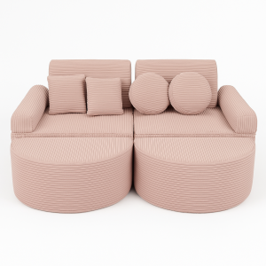 Sofa Modułowa dla Dziecka Max - 12 Elementów | Aesthetic Pudrowy róż