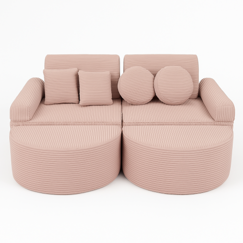 Sofa Modułowa dla Dziecka Max - 12 Elementów | Aesthetic Pudrowy róż