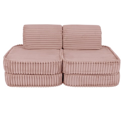 Churros Sofa Basic – Modułowa Sofa Dla Dzieci | 4 Elementy Color ruby-chocolate-pink