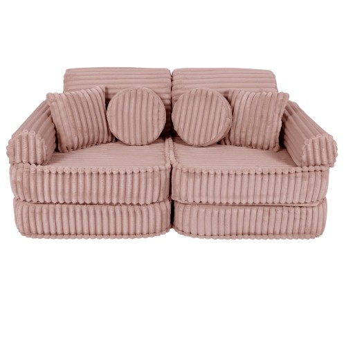 Churros Sofa Plus – Modułowa Sofa Dla Dzieci | 10 Elementów Color ruby-chocolate-pink
