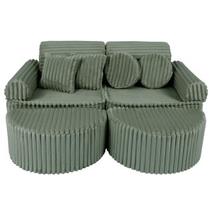 Churros Sofa Max – Modułowa Sofa Dla Dzieci | 12 Elementów Color olive-sage-green