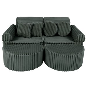 Churros Sofa Max – Modułowa Sofa Dla Dzieci | 12 Elementów Color pine-forest-green