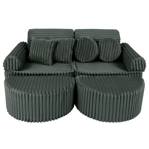 Churros Sofa Max – Modułowa Sofa Dla Dzieci | 12 Elementów Color pine-forest-green