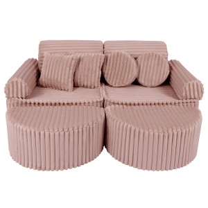 Churros Sofa Max – Modułowa Sofa Dla Dzieci | 12 Elementów Color ruby-chocolate-pink