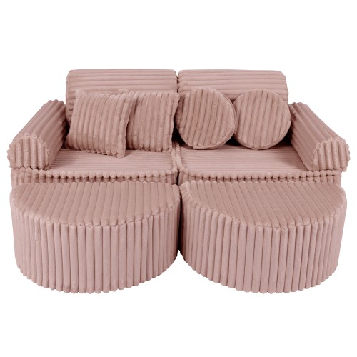 Churros Sofa Max – Modułowa Sofa Dla Dzieci | 12 Elementów Color ruby-chocolate-pink
