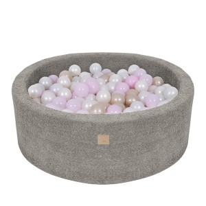 Okrągły Basen z 200 piłkami, 90x30cm, Tan-Beige, Boucle