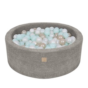 Okrągły Basen z 200 piłkami, 90x30cm, Tan-Beige, Boucle