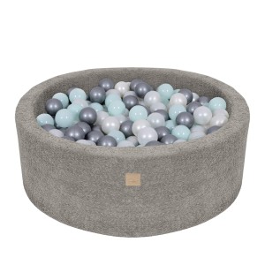 Okrągły Basen z 200 piłkami, 90x30cm, Tan-Beige, Boucle