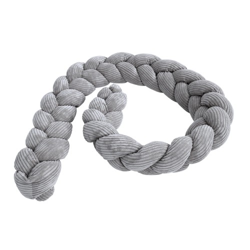 Warkocz Ochronny do Łóżeczka – Miękki Ochraniacz dla Dziecka | Aesthetic Kolor grey-3 Rozmiar 2,0m