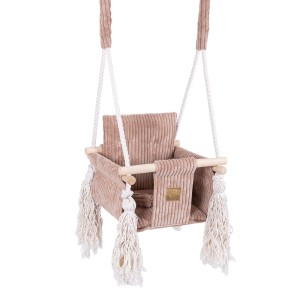 Huśtawka dla Dziecka do Domu – Square Swing | Aesthetic Kolor powder-pink
