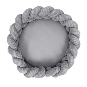 Kokon Niemowlęcy z Warkoczem Ochronnym - Mata do Zabawy 300cm | Aesthetic Grey