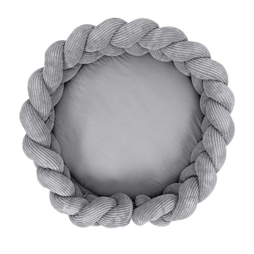 Kokon Niemowlęcy z Warkoczem Ochronnym - Mata do Zabawy 300cm | Aesthetic Grey