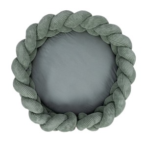 Kokon Niemowlęcy z Warkoczem Ochronnym - Mata do Zabawy 300cm | Aesthetic Olive Green