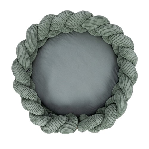 Kokon Niemowlęcy z Warkoczem Ochronnym - Mata do Zabawy 300cm | Aesthetic Olive Green