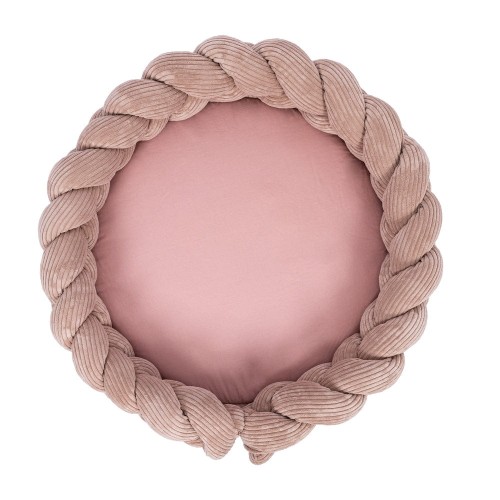 Kokon Niemowlęcy z Warkoczem Ochronnym - Mata do Zabawy 300cm | Aesthetic Powder Pink