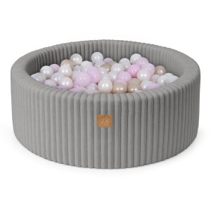 Basen z Kulkami dla Dziecka – Churros moon-dust-grey 200 Piłeczek Perłowy biały/Pink pastel/Jasno Perłowo Złoty