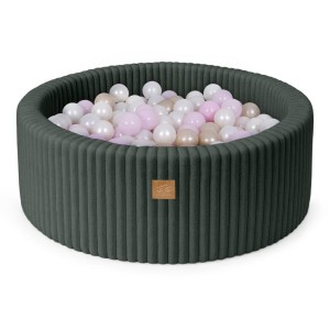 Basen z Kulkami dla Dziecka – Churros pine-forest-green 200 Piłeczek Perłowy biały/Pink pastel/Jasno Perłowo Złoty