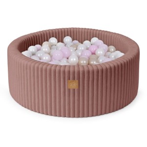Basen z Kulkami dla Dziecka – Churros ruby-chocolate-pink 200 Piłeczek Perłowy biały/Pink pastel/Jasno Perłowo Złoty