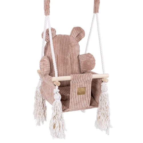 Huśtawka dla Dziecka do Domu – Bear Swing | Aesthetic Kolor powder-pink