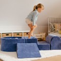 Piankowy Plac Zabaw dla Dzieci | Z Małym Basenem z Kulkami | Malinowa Czerwień | Velvet Bez Piłeczek