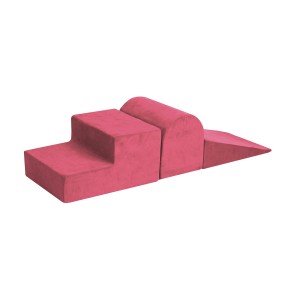 MeowBaby® Piankowy Zestaw do Zabawy, Plac Zabaw dla Dziecka, 3 elementy, Welurowy, Malinowa Czerwień