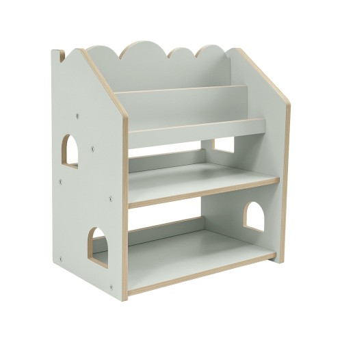 MeowBaby Biblioteczka Montessori – Regał Domek na Książki MDF mietowy-1