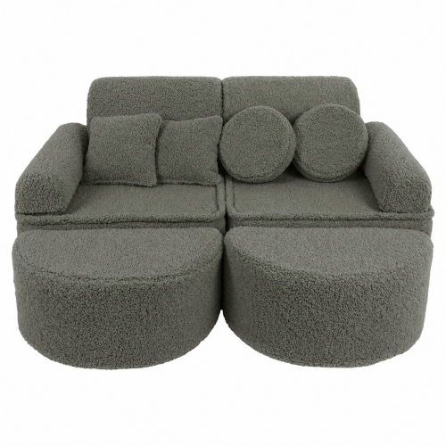 Sofa Modułowa dla Dziecka Max - 12 Elementów | Bearly, szalwiowy