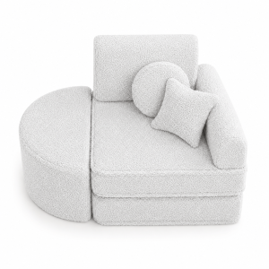 Fotel Modułowy dla Dziecka – 6 Elementów | Bearly | 60cm, brudna-biel