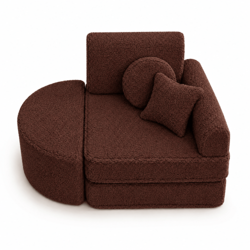 Fotel Modułowy dla Dziecka – 6 Elementów | Bearly | 60cm, ciemny-braz