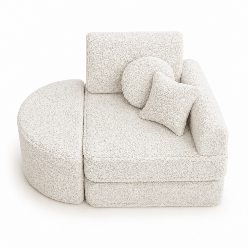 Fotel Modułowy dla Dziecka – 6 Elementów | Bearly | 60cm, kremowy