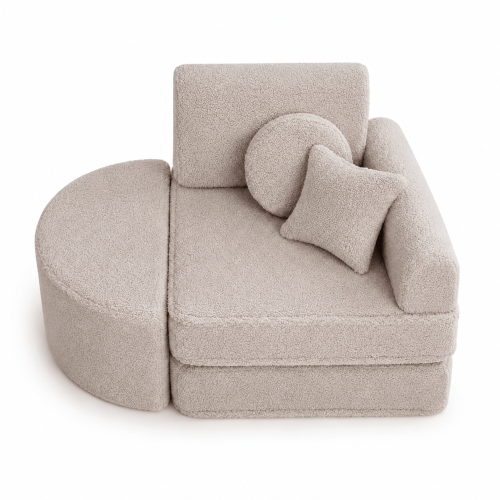 Fotel Modułowy dla Dziecka – 6 Elementów | Bearly | 60cm, jasnoszary