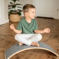 Drewniana Deska do Balansowania - Balance Board 80x30cm, Naturalna, Filc Pomarańczowy