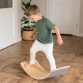 Drewniana Deska do Balansowania - Balance Board 80x30cm, Naturalna, Filc Różowy