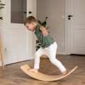 Drewniana Deska do Balansowania - Balance Board 80x30cm, Naturalna, Filc Szary Melanż
