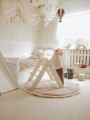 MeowBaby® Drewniana Drabinka dla Dziecka do Pokoju Montessori, Naturalna