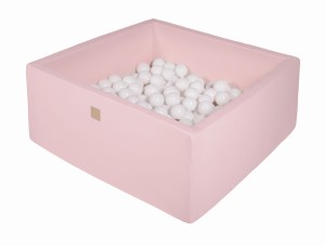 Kwadratowy Basen z 400 piłkami, 110x110x40cm, Jasnoróżowy, Cotton