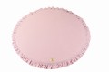 MeowBaby® Mata do Zabawy 100cm dla Dziecka Okrągła z Falbanką, Welurowa, Jasnoróżowa