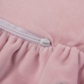 MeowBaby® Mata do Zabawy 100cm dla Dziecka Okrągła z Falbanką, Welurowa, Jasnoróżowa