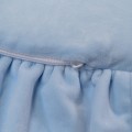 MeowBaby® Mata do Zabawy 100cm dla Dziecka Okrągła z Falbanką, Welurowy, Błękitna