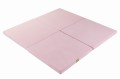 MeowBaby® Mata do Zabawy 120x120cm dla Dziecka Kwadratowa Składana, Welurowa, Jasnoróżowa