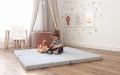 MeowBaby® Mata do Zabawy 120x120cm dla Dziecka Kwadratowa Składana, Welurowa, Jasnoszara