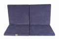 MeowBaby® Mata do Zabawy 120x120cm dla Dziecka Kwadratowa Składana, Welurowa, Szaroniebieska