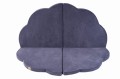 MeowBaby® Mata do Zabawy 160x160cm dla Dziecka Chmurka Składana, Welurowa, Szaroniebieska