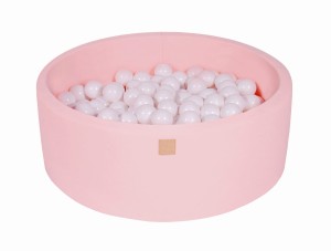Okrągły Basen z 200 piłkami, 90x30cm, Jasnoróżowy, Cotton